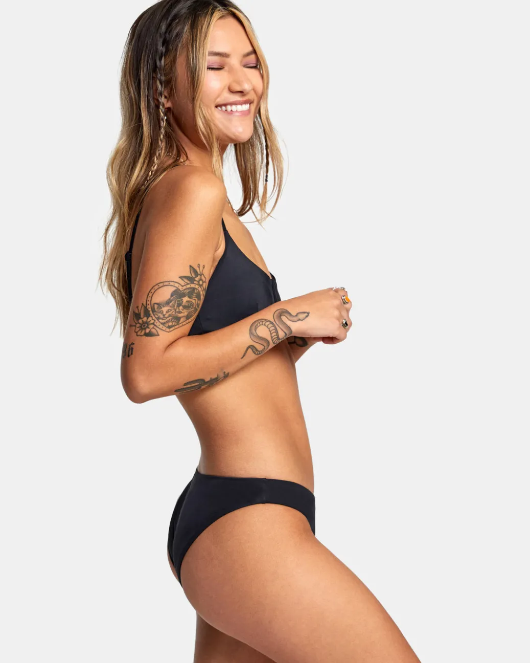 Women RVCA Bikini Bottoms|Bikini Bottoms>SOLID MEDIUM BIKINI BOTTOMS