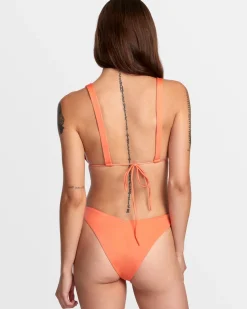 Women RVCA Bikini Bottoms|Bikini Bottoms>SOLID SHIMMER V-FRONT FRENCH BIKINI BOTTOMS