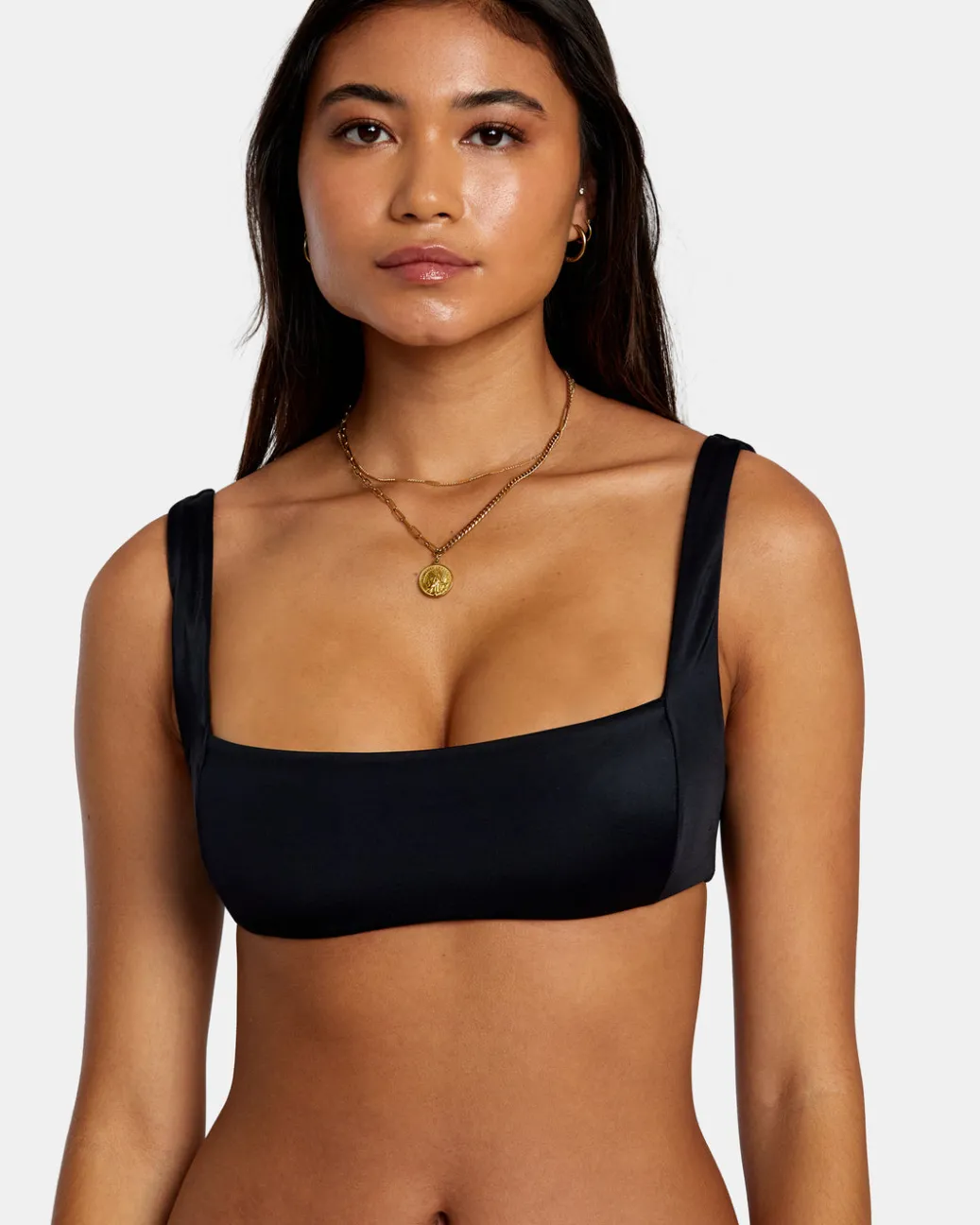 Women RVCA Bikini Tops|Bikini Tops>SOLID SQUARE BRALETTE BIKINI TOP