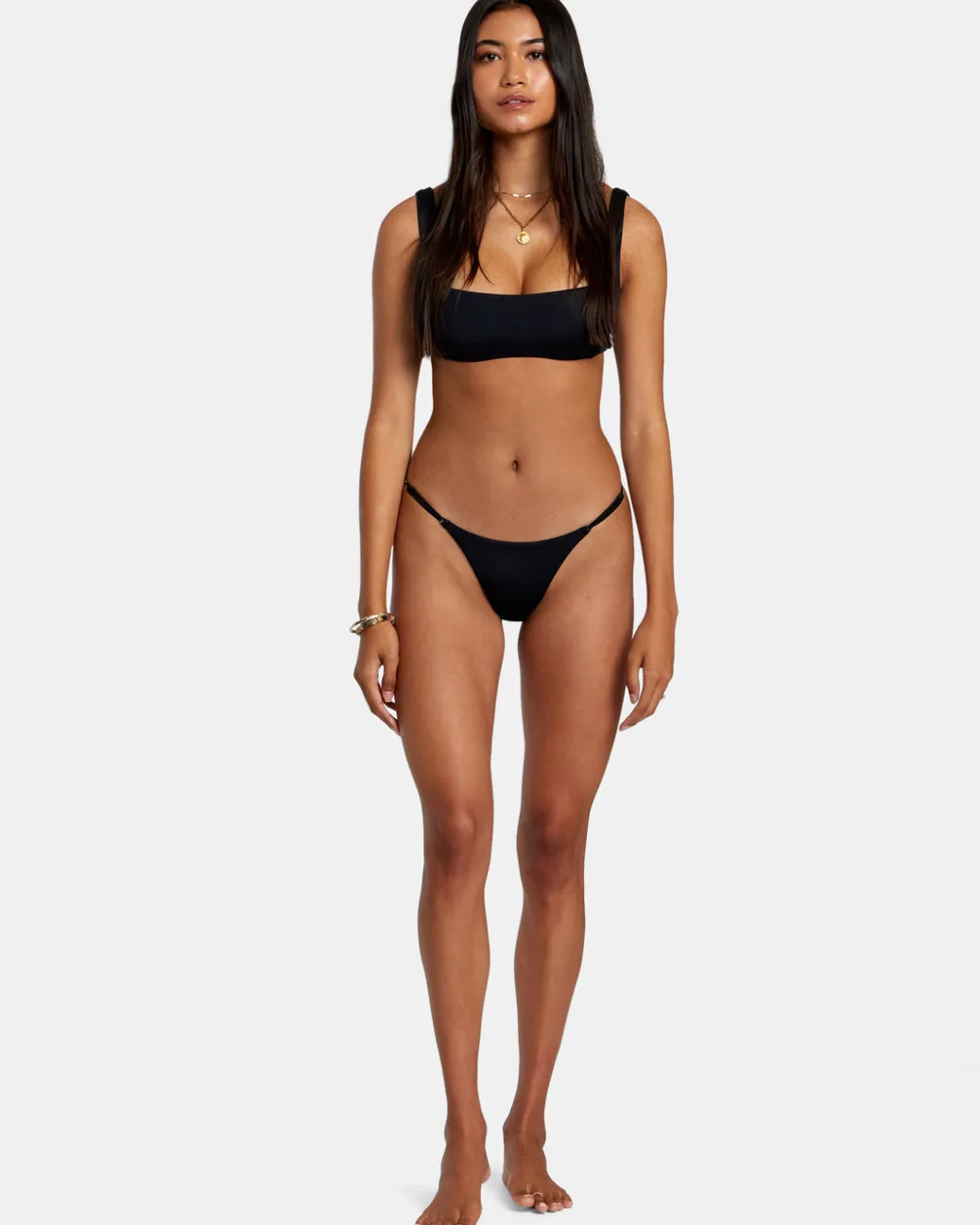 Women RVCA Bikini Tops|Bikini Tops>SOLID SQUARE BRALETTE BIKINI TOP
