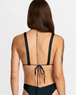 Women RVCA Bikini Tops|Bikini Tops>SOLID WIDE CROSSBACK TRIANGLE BIKINI TOP