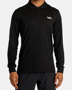RVCA Workout Shirts>SPORT VENT LONG SLEEVE POLO TEE