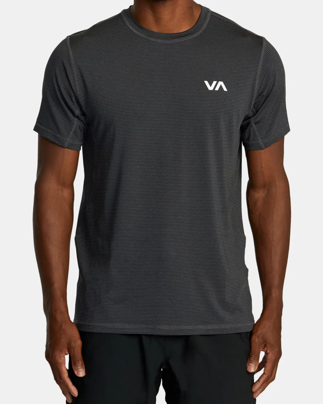 RVCA Workout Shirts|Tees / Tanks>SPORT VENT STRIPE TECHNICAL SHORT SLEEVE TOP