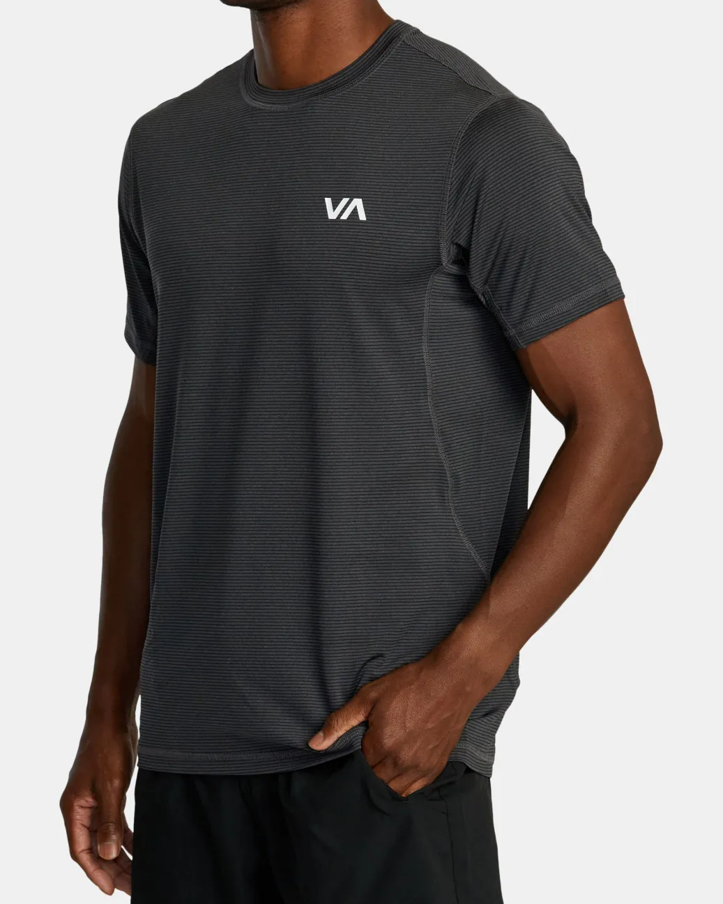 RVCA Workout Shirts|Tees / Tanks>SPORT VENT STRIPE TECHNICAL SHORT SLEEVE TOP