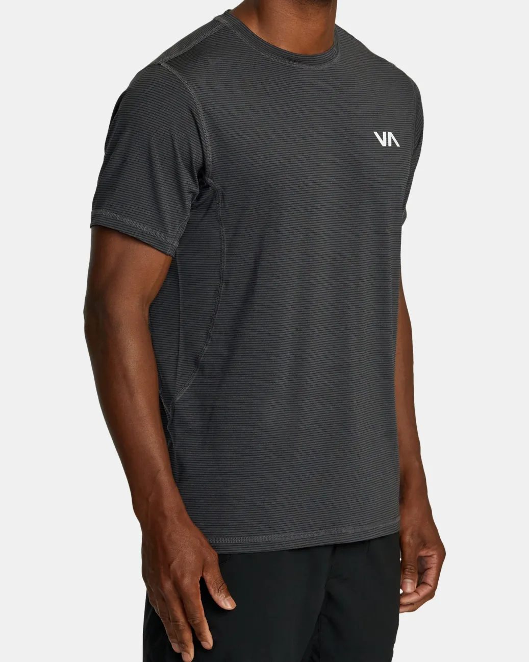 RVCA Workout Shirts|Tees / Tanks>SPORT VENT STRIPE TECHNICAL SHORT SLEEVE TOP
