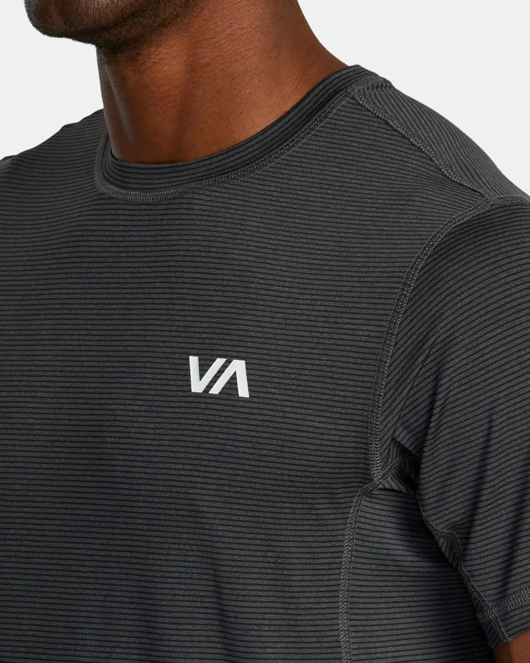 RVCA Workout Shirts|Tees / Tanks>SPORT VENT STRIPE TECHNICAL SHORT SLEEVE TOP