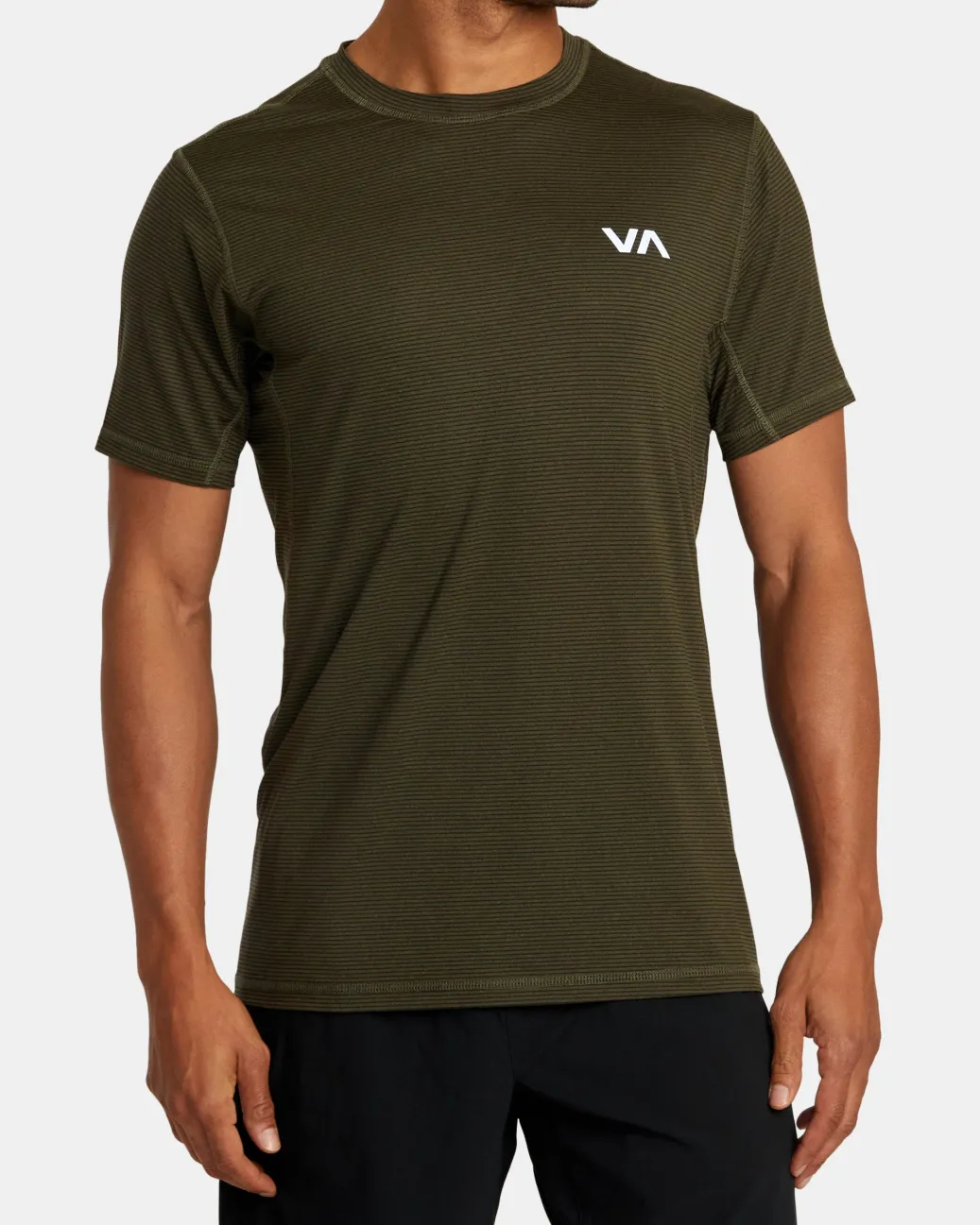 RVCA Workout Shirts|Tees / Tanks>SPORT VENT STRIPE TECHNICAL SHORT SLEEVE TOP
