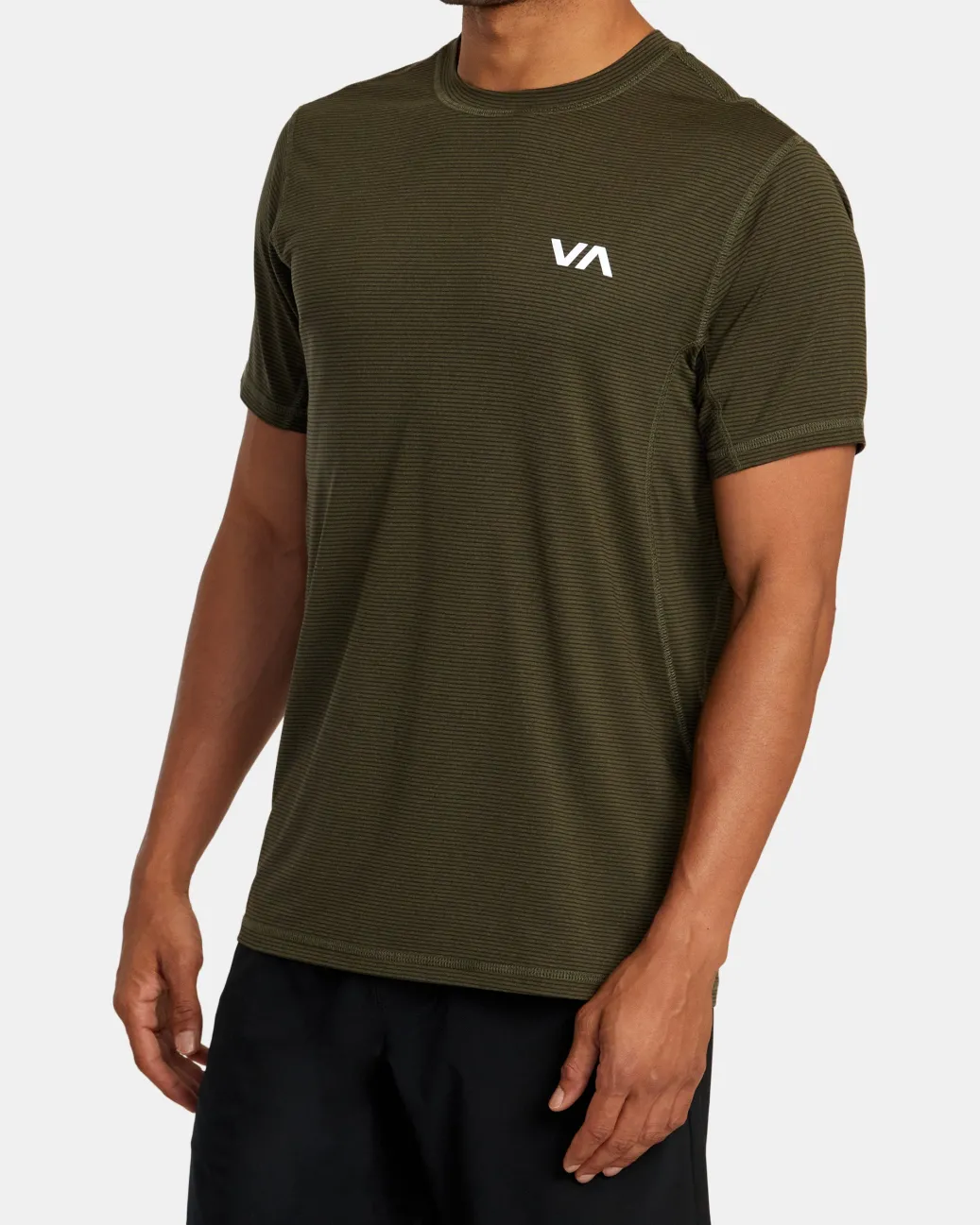 RVCA Workout Shirts|Tees / Tanks>SPORT VENT STRIPE TECHNICAL SHORT SLEEVE TOP
