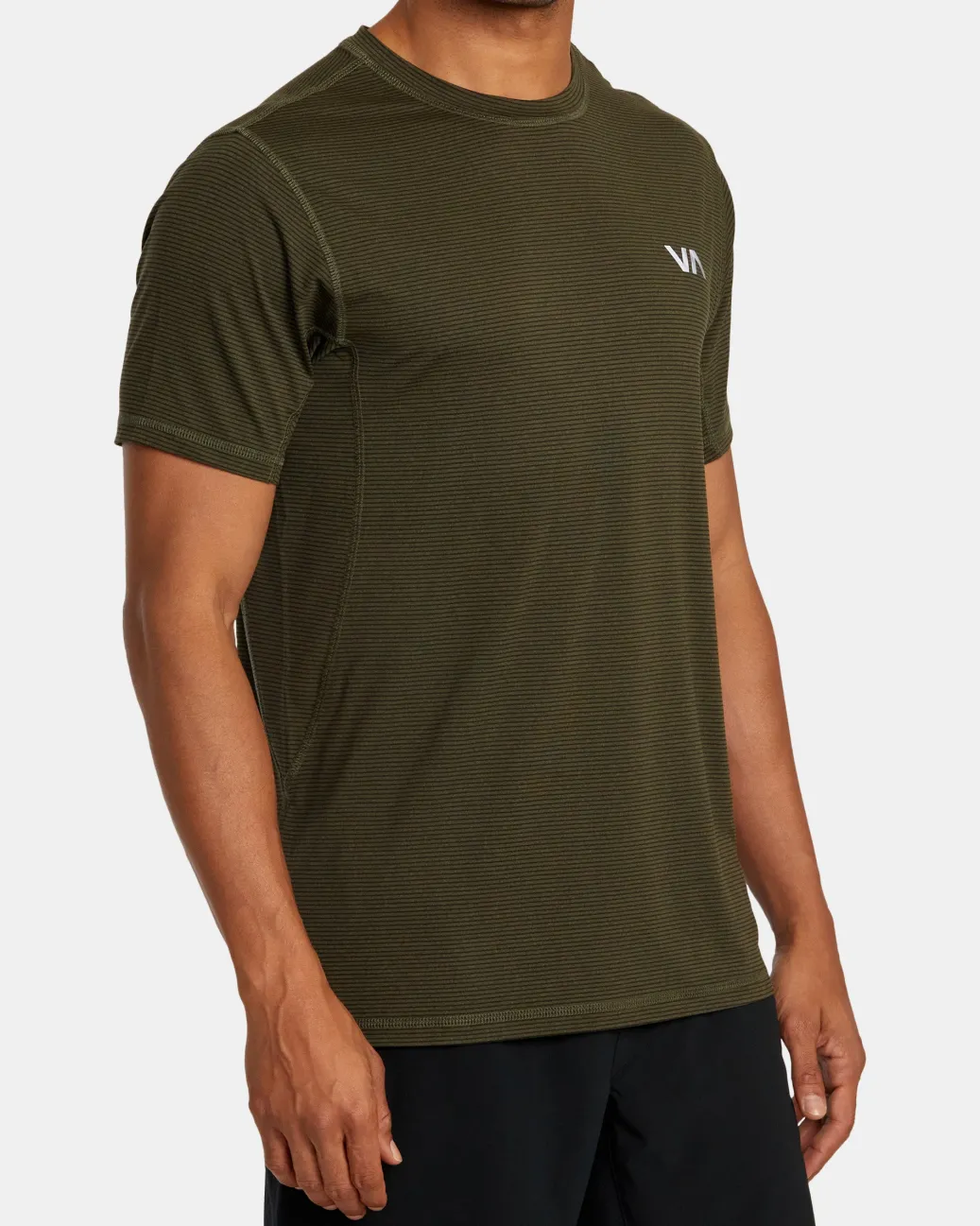 RVCA Workout Shirts|Tees / Tanks>SPORT VENT STRIPE TECHNICAL SHORT SLEEVE TOP