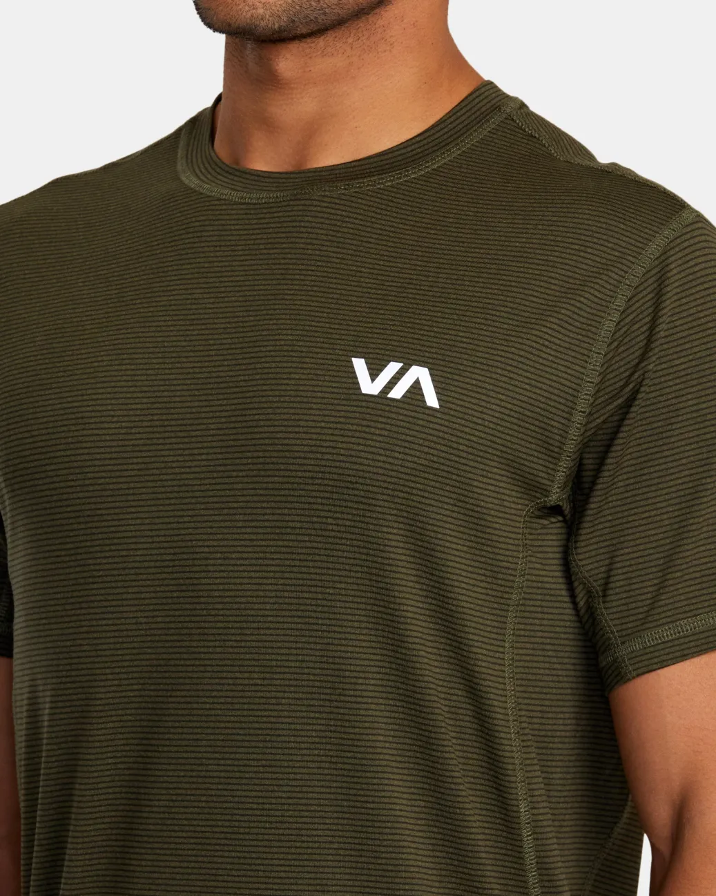 RVCA Workout Shirts|Tees / Tanks>SPORT VENT STRIPE TECHNICAL SHORT SLEEVE TOP