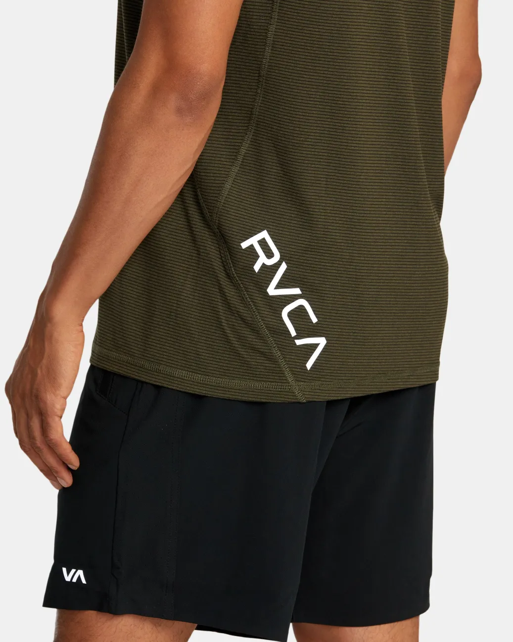 RVCA Workout Shirts|Tees / Tanks>SPORT VENT STRIPE TECHNICAL SHORT SLEEVE TOP