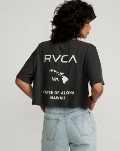 Women RVCA Tees / Tanks>STATE OF ALOHA TEE