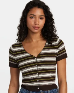 Women RVCA Sweaters>TAYLOR SWEATER TOP V-NECK SWEATER