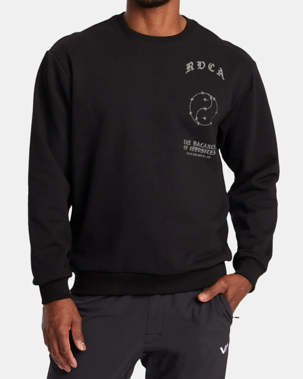 RVCA Workout Pullovers / Hoodies|Hoodies / Sweatshirts>VA BARB CREW NECK SWEATSHIRT