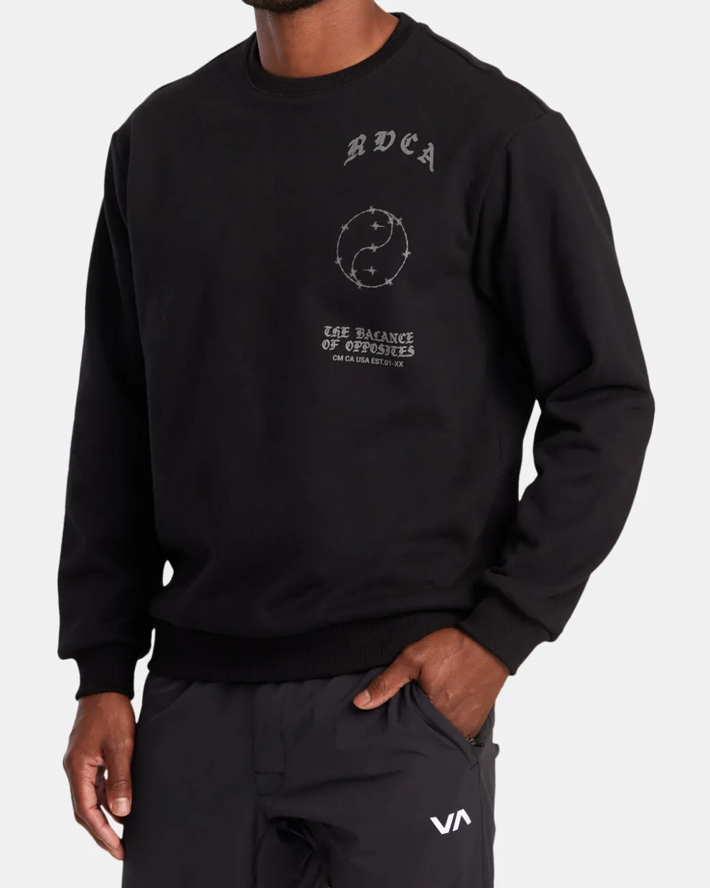 RVCA Workout Pullovers / Hoodies|Hoodies / Sweatshirts>VA BARB CREW NECK SWEATSHIRT