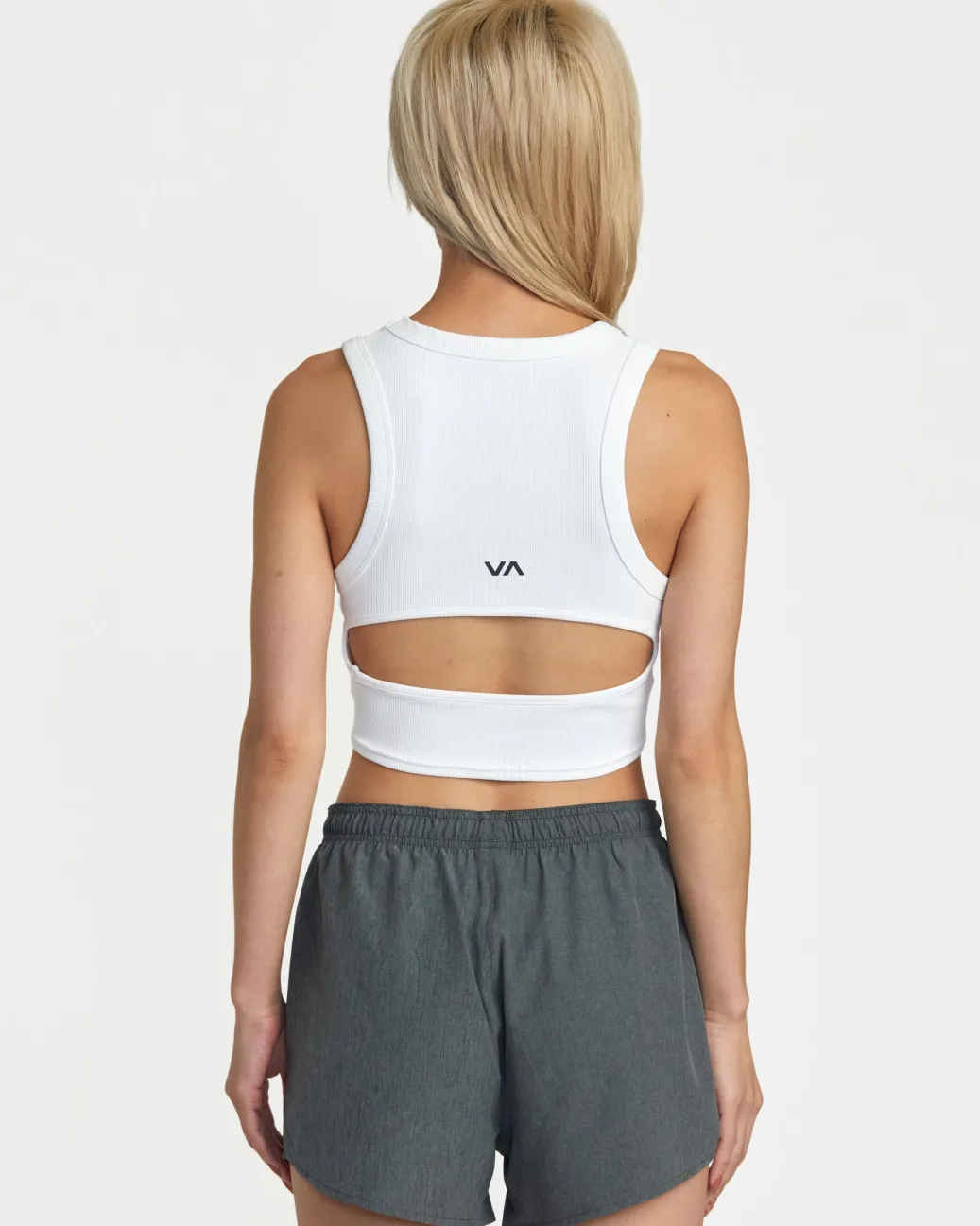 Women RVCA Workout Tops|Tees / Tanks>VA CUT OUT CROPPED TANK TOP