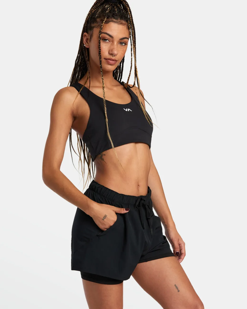 Women RVCA Athletic Shorts>VA ESSENTIAL MID-RISE YOGGER X TECHNICAL TRAINING SHORTS
