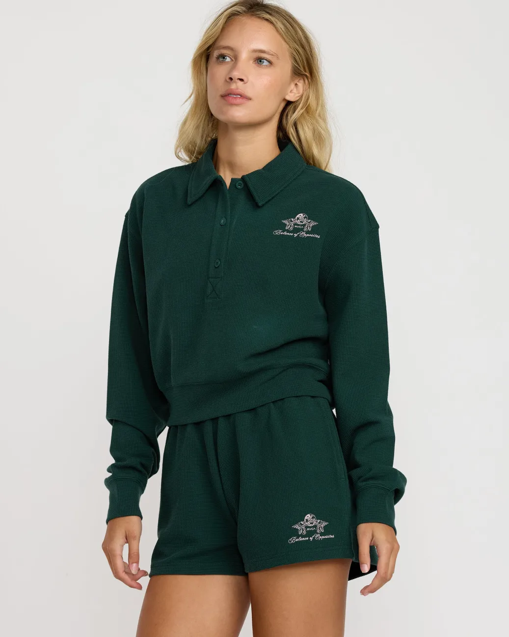 Women RVCA Workout Tops|Tops>WAFFLE JERSEY TOP