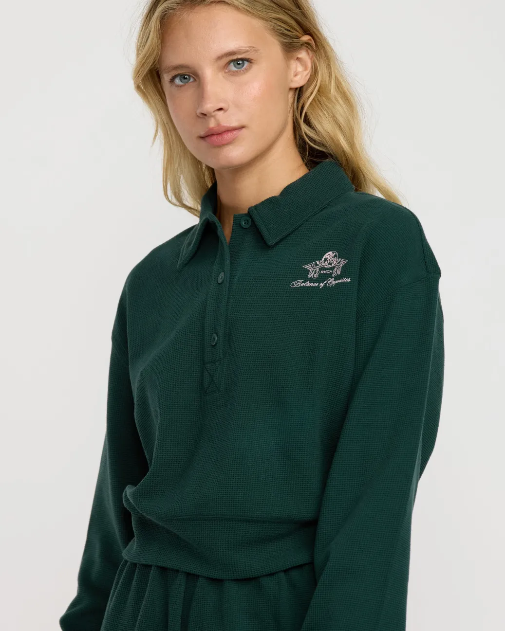 Women RVCA Workout Tops|Tops>WAFFLE JERSEY TOP