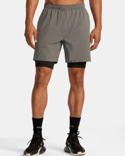 RVCA Athletic Shorts|Athletic Shorts>YOGGER TRAIN 2-IN-1 17" WORKOUT SHORTS